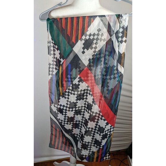 Vintage The Limited Rainbow Geometric Lightweight Scarf - Picture 10 of 10
